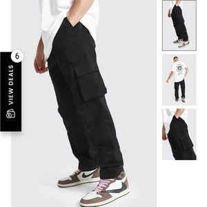 Black , cargo pants , regular relax fit from Bohooman 30x32